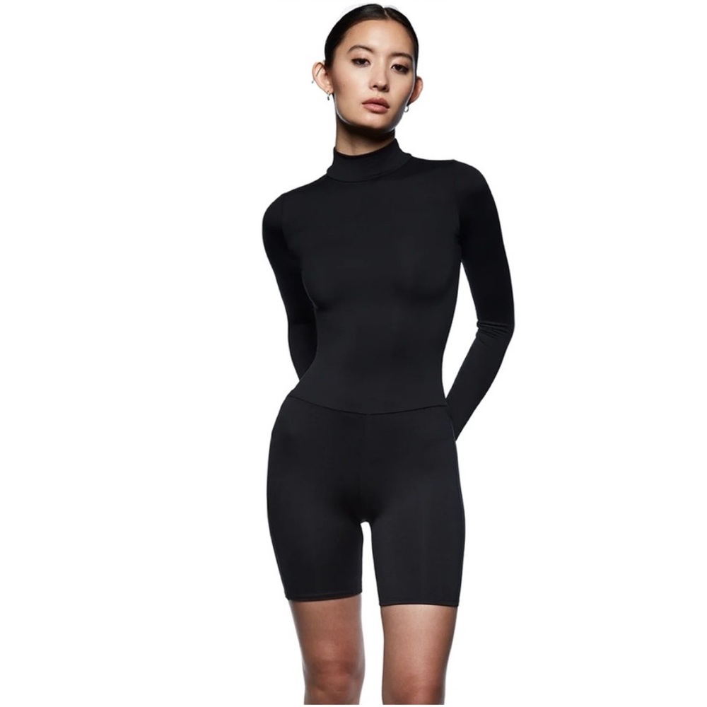 Tankair Black Turtleneck Bodysuit Romper